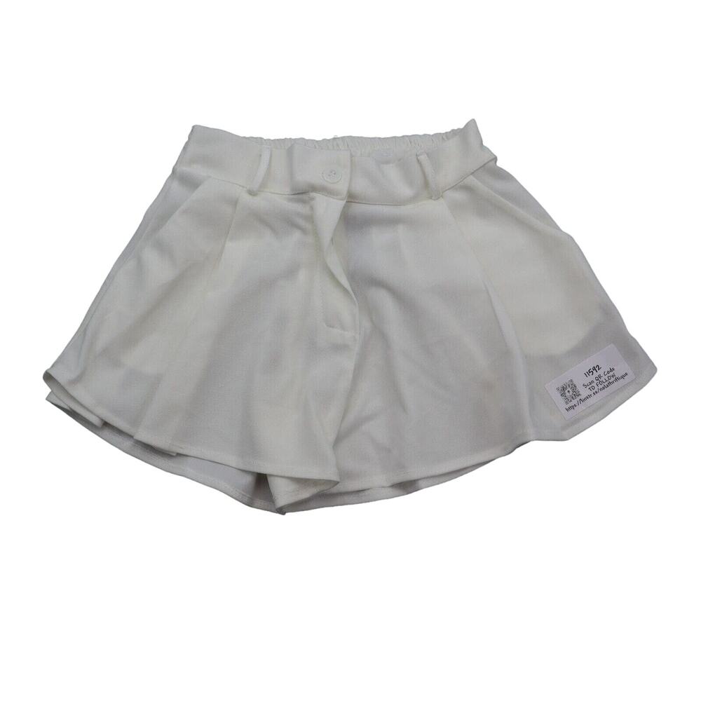 Stylewise Shorts Womens S White High Rise Wide Leg Pleated Mini Casual Bottoms